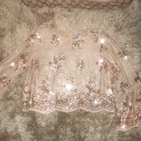 Fashion Nova Tops - SHEER ROSE GOLD FASHION NOVA